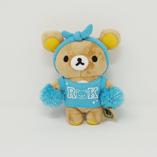 2015 Rilakkuma Blue Outfit Cheerleader Plush Keychain - Colorful Rilakkuma Theme - San-X